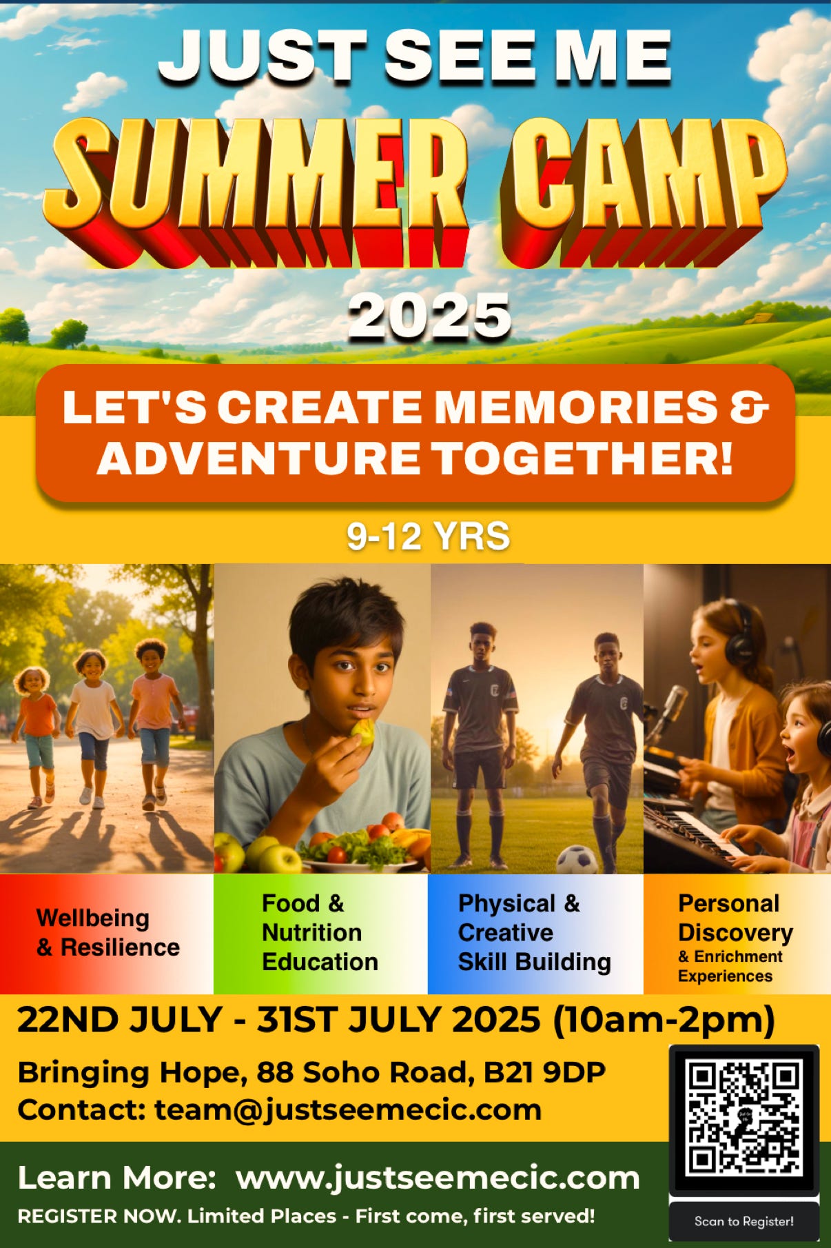 summer camp flyer for just see me cic